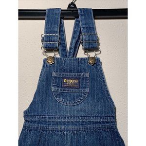 Jumper 4T Girl Vintage OshKosh Vestbak Denim Overall Dress Button Cross Strap